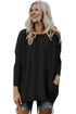Sexy Black Oversize Fit Pocket Sweater Tunic
